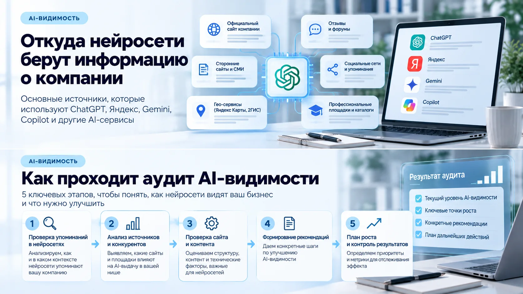 Источники информации для нейросетей и этапы аудита AI-видимости бизнеса